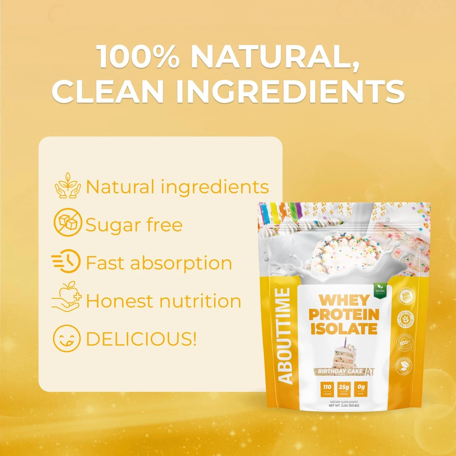 About Time Whey Protein Isolate Powder 25g Birthday Cake, Natural Ingredients…