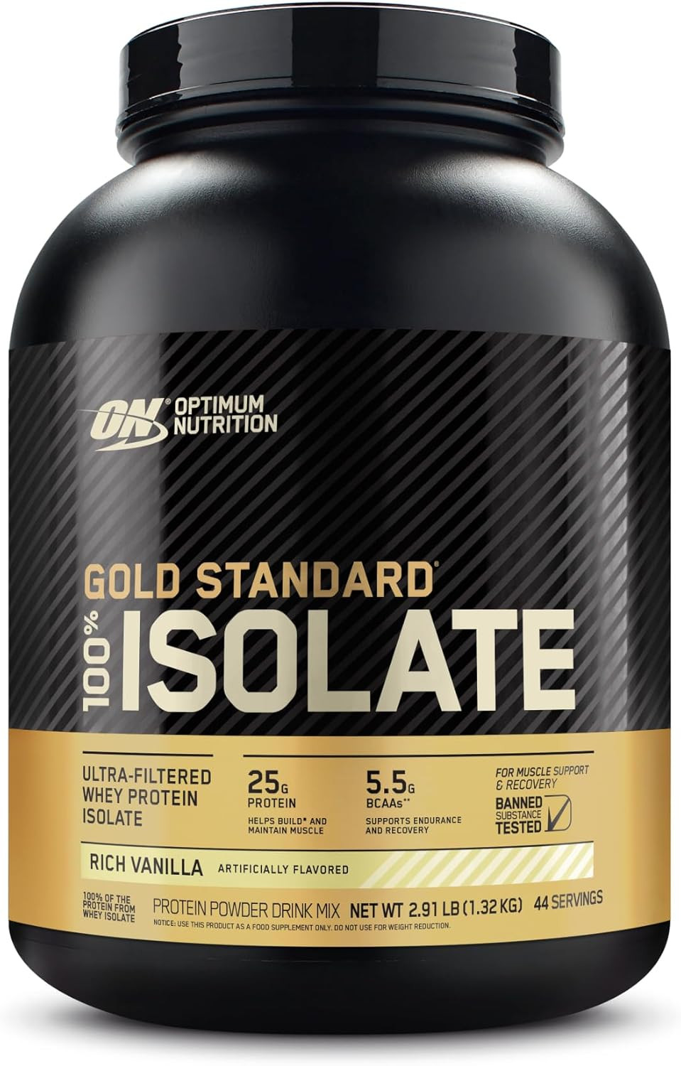Gold Standard 100% Isolate, Protein Powder, Rich Vanilla, 2.91 Pounds, 44 Servin