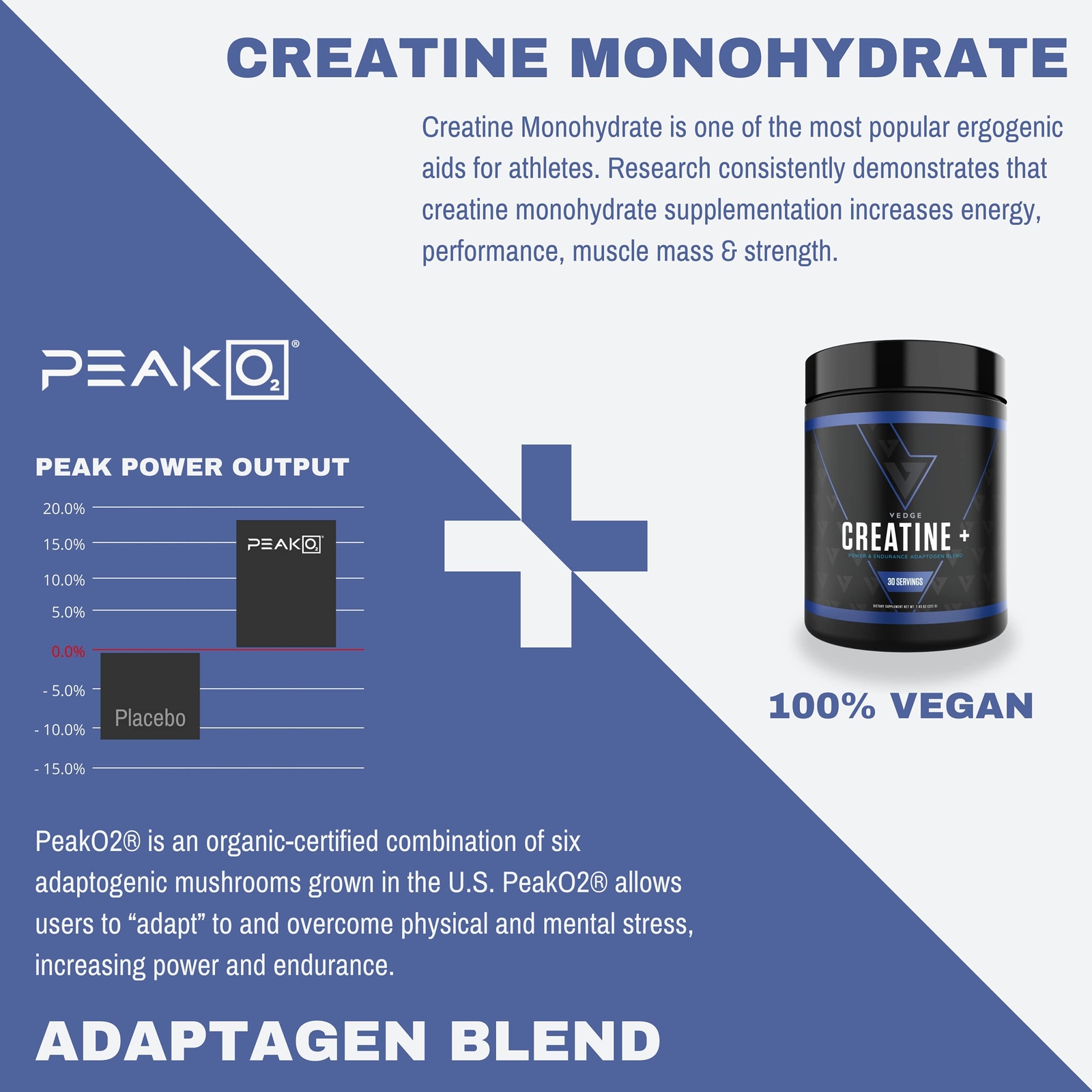 vedge Nutrition Creatine + | Vegan Plant-Based Creatine Monohydrate Powder | …