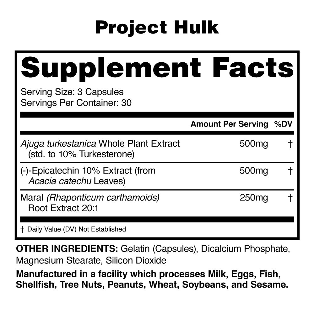 ANABOLIC WARFARE PROJECT HULK Protein Synthesis Strength Lean Mass 60 Capsules