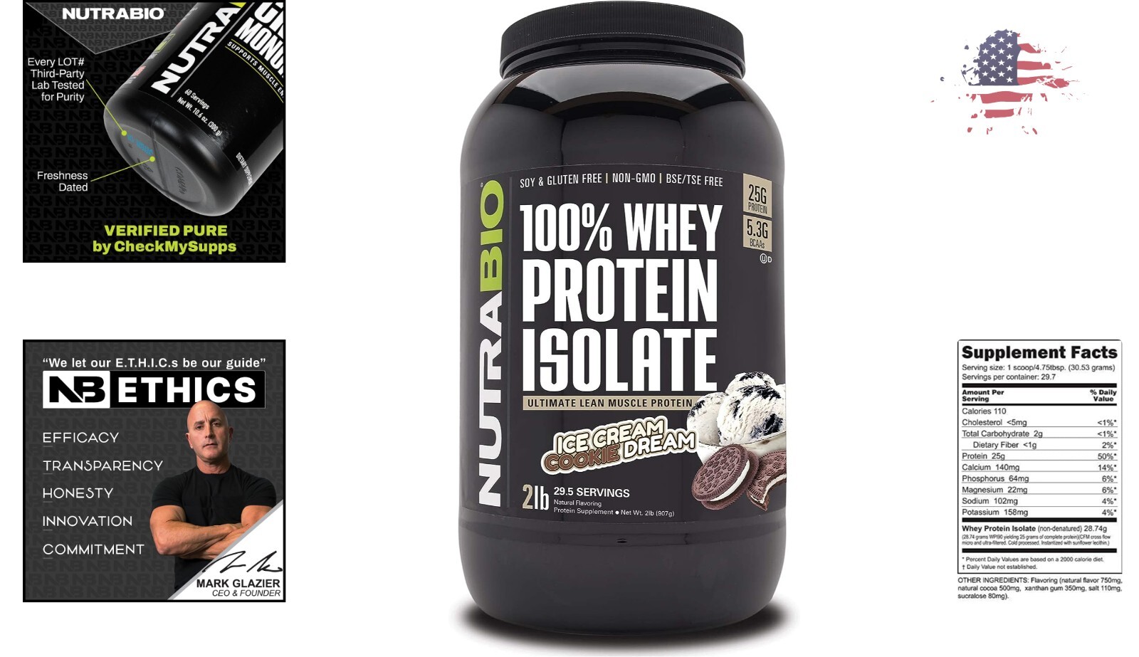 Premium Whey Protein Isolate – Ideal for Weight Loss – Cookies and Cream, 2