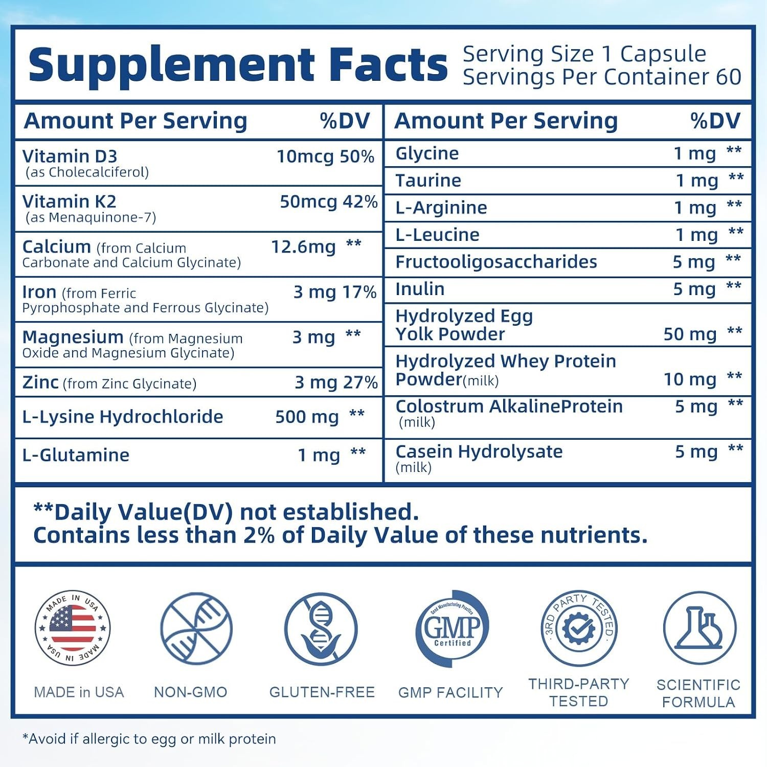 21 Days Growth Height Supplement Ages 6-24 Immunity Overall Health Made in USA