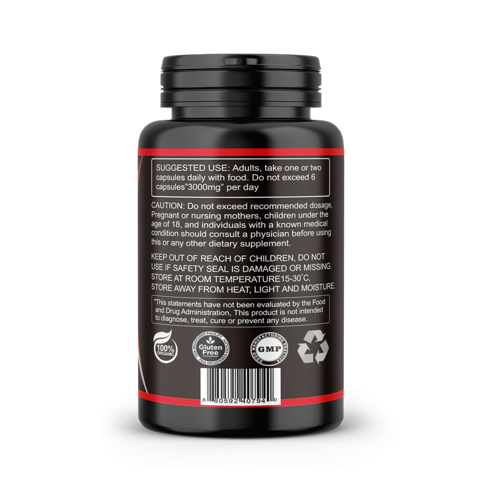 TRIBULUS TERRESTRIS 96% SAPONINS EXTRACT SPORT DIETARY SUPPLEMENT NO GMO 60 Caps