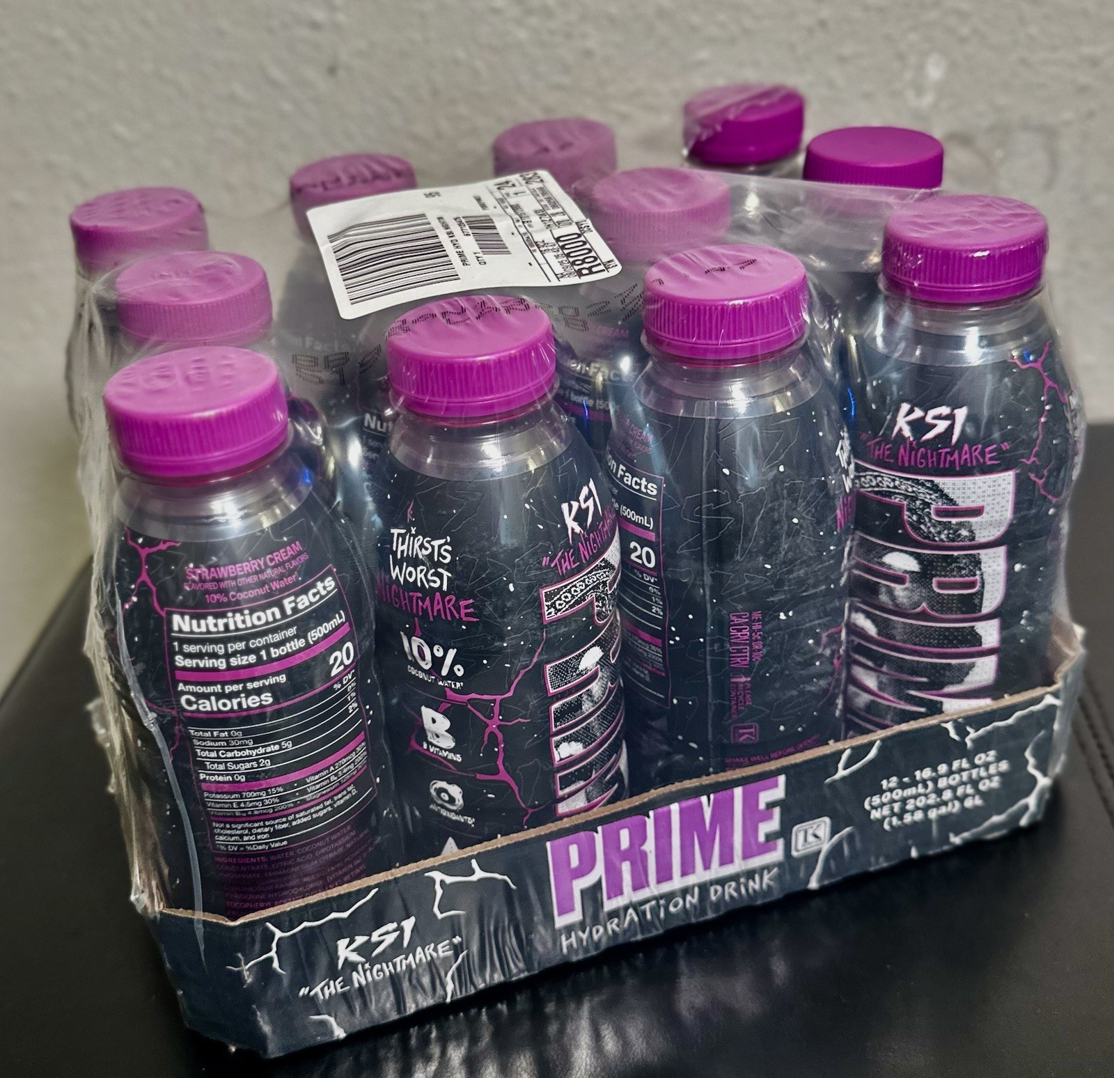(6-PACK) • NEW KSI “THE NiGHTMARE” PRIME Hydration Strawberry Cream