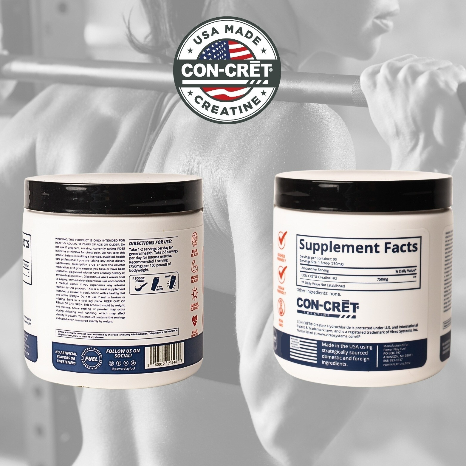 Power Play Fuel CREATINE HCl Powder – Raw Tart Taste, 67.5 G, 90 Servings