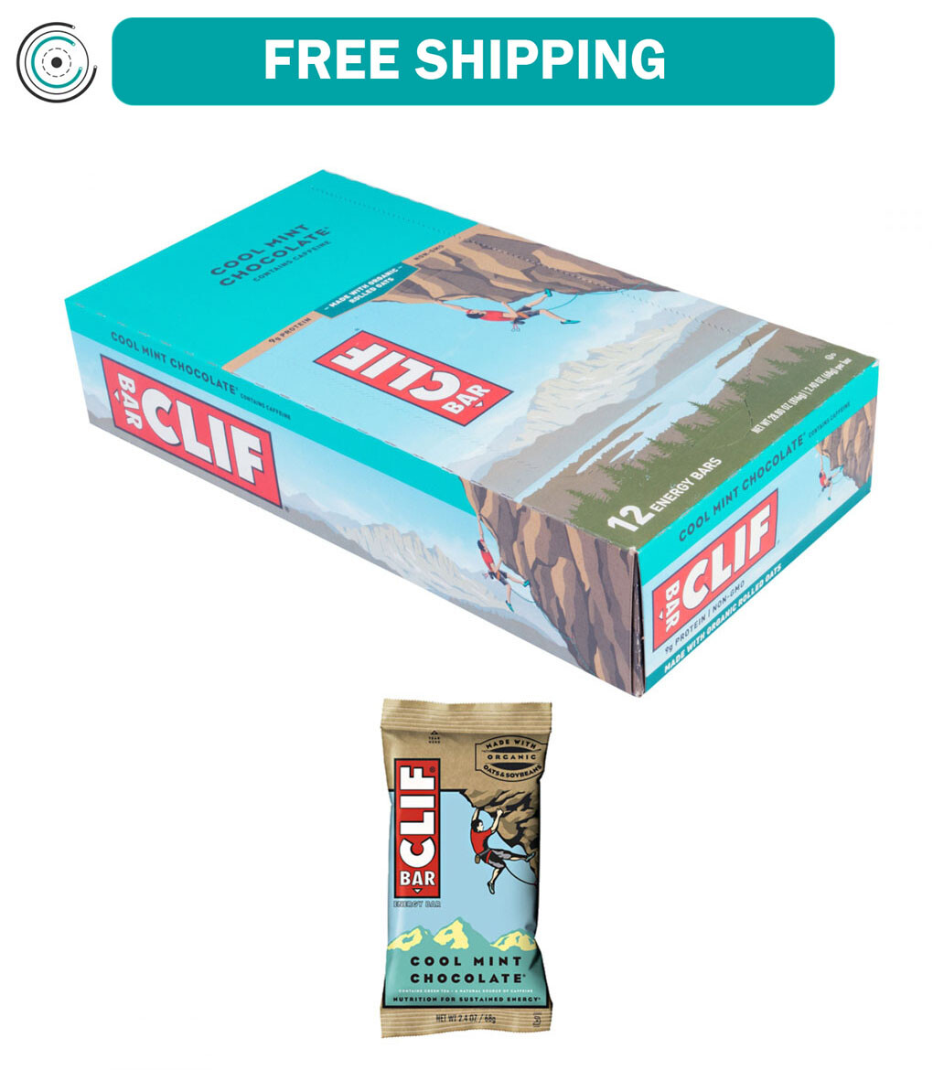 Clif Bar Original Cool Mint Chocolate with Caffeine Box of 12 Great-Tasting