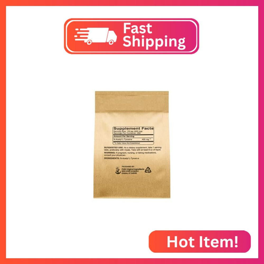 PURE ORIGINAL INGREDIENTS N-Acetyl L-Tyrosine Powder (4 oz) NALT, Always Pure, N