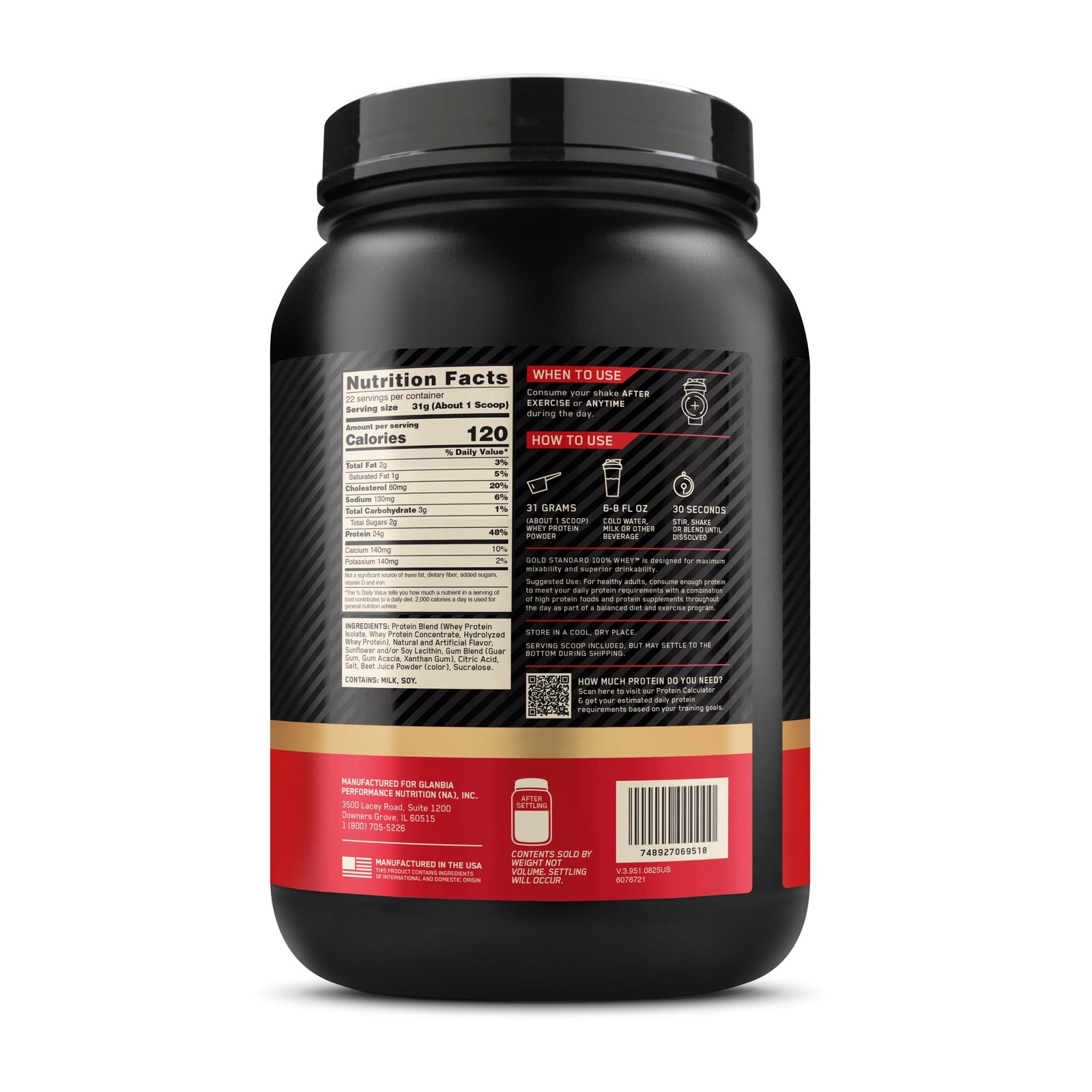 Optimum Nutrition Gold Standard 100% Whey Protein Powder, Strawberries & Cream