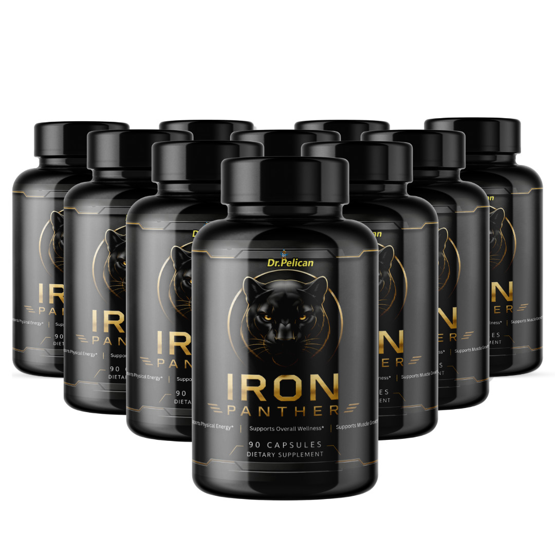 Iron Panther- Bodybuilding & Men’s Health Support- 10 Bottles- 900 Capsules