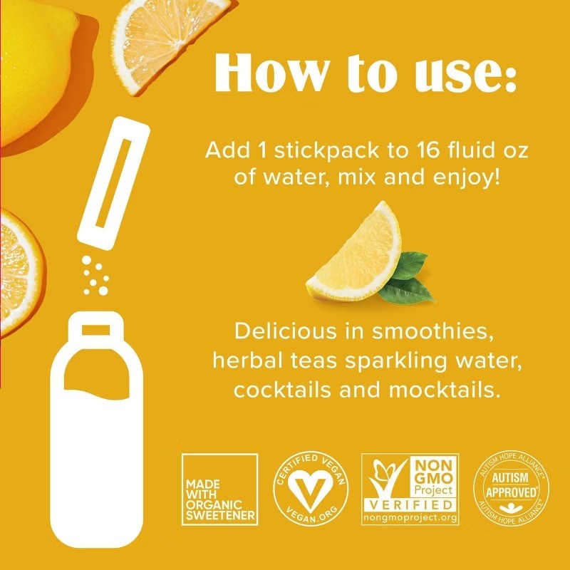 Daily Hydration Electrolyte Stick Packs – Lemonade – 1.8oz/14ct