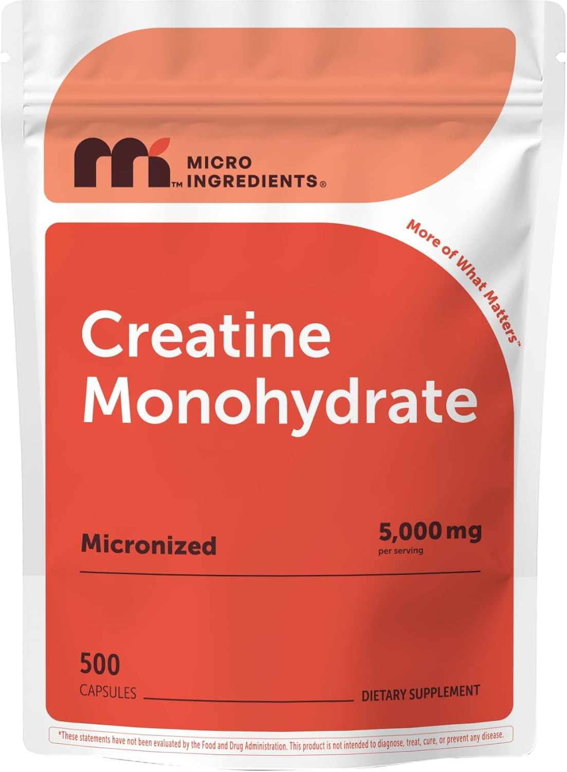 Creatine Monohydrate 5,000Mg, 500 Capsules | Pure Creatine Pills – Micronized +