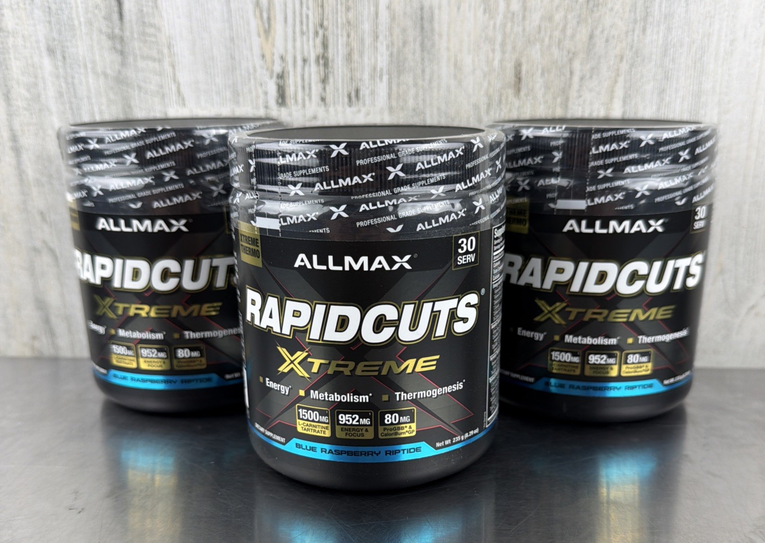 3 Pack – Allmax Rapidcuts Xtreme Pre Workout – Blue Raspberry 30 Servings