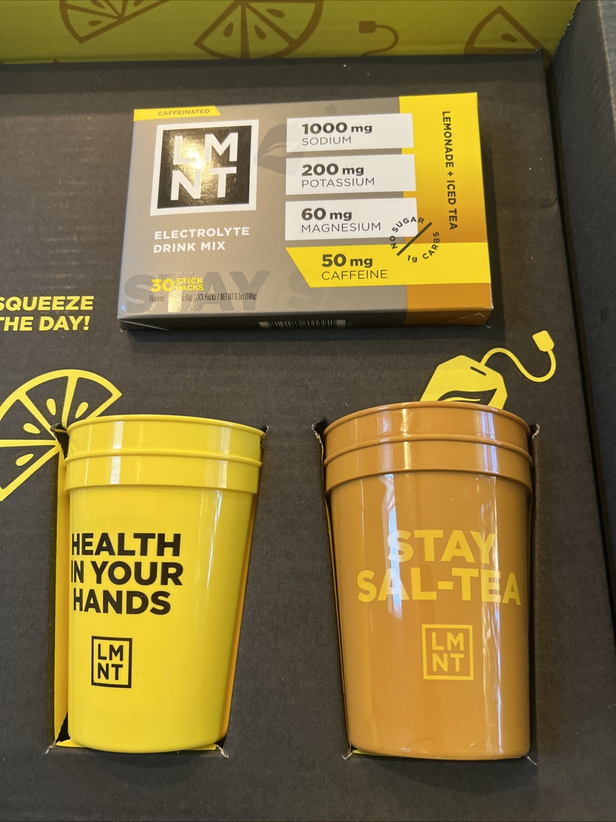 NIB – LMNT Lemonade + Iced Tea Kit: 2 Qt. Pitcher , Picnic Blanket, (4) Cups, &