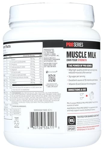 Muscle Milk Pro Series 50g Protein Powder Intense Vanilla 2lb