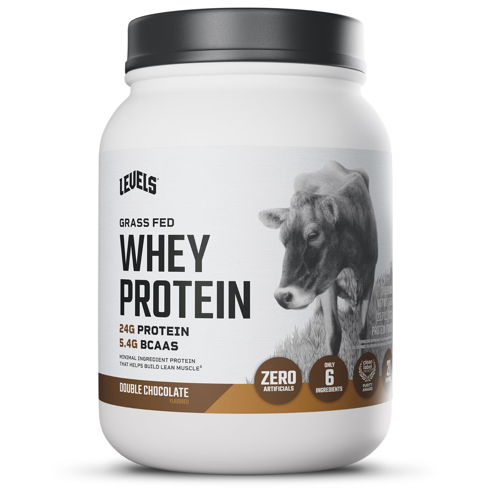 Levels Grass Fed Whey Protein Powder, No Artificials, 24G of Protein, 1.48LB