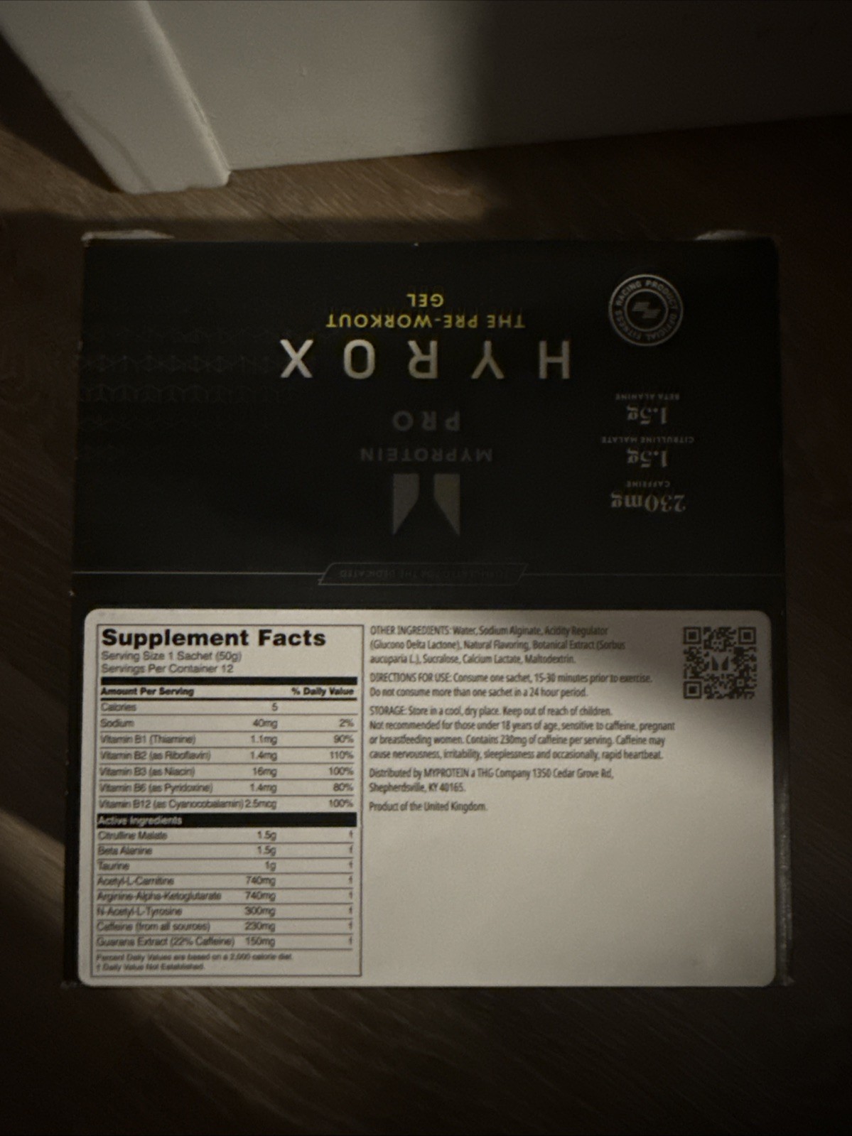 MYPROTEIN HYROX THE PRE-WORKOUT GEL 12-Count Lot (1.7oz each)