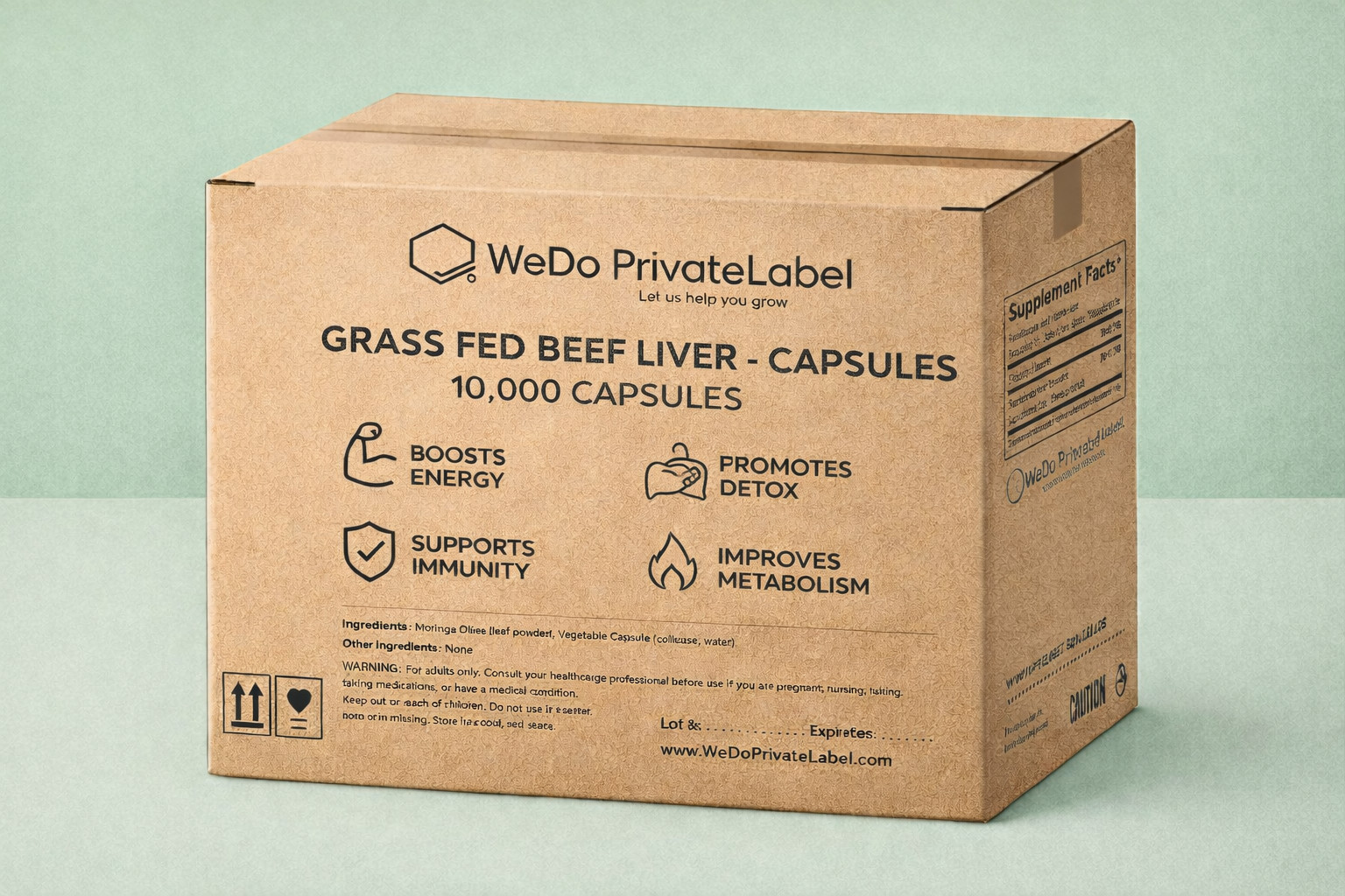 Beef Liver – Capsules, 3000mg, Grass Fed, Non GMO, 10,000 Capsules – Bulk