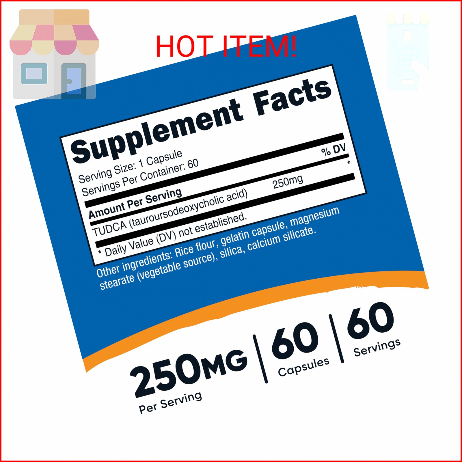 Nutricost Tudca 250mg, 60 Capsules (Tauroursodeoxycholic Acid) – Premium Quality