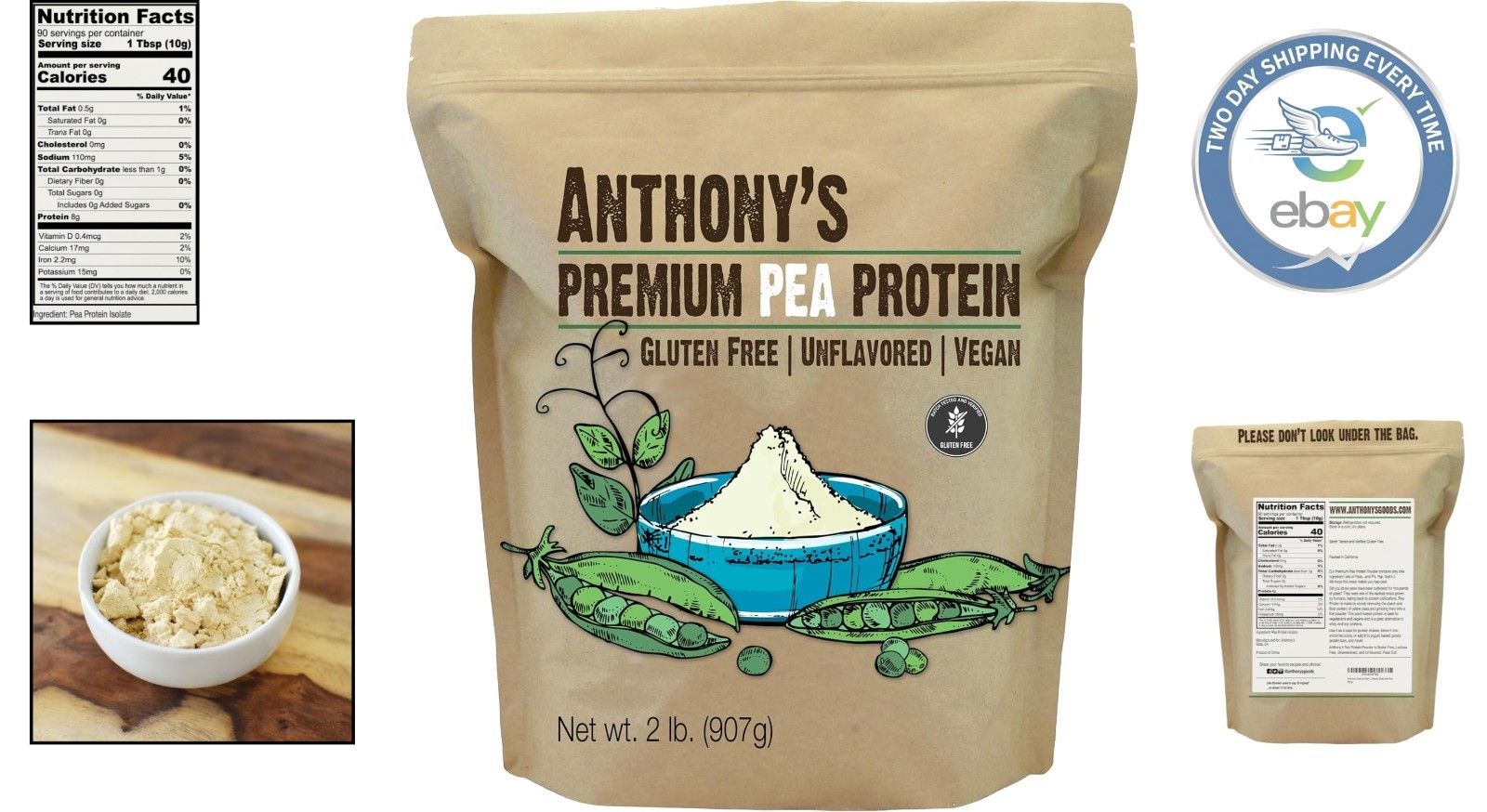 2 lb Pea Protein – Keto, & Gluten Free for Health-Conscious Adults