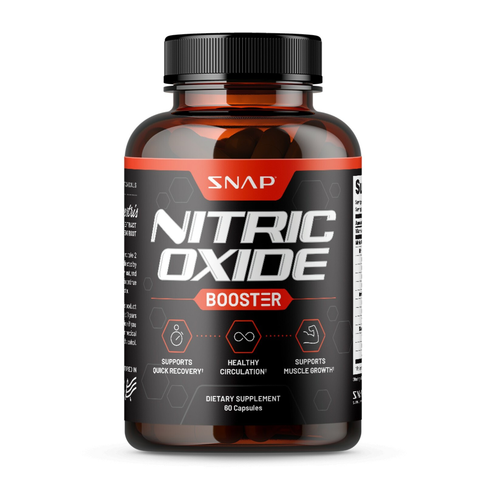 Nitric Oxide Natural Booster Supplement – L-Arginine, L-Citrulline 1500mg – 60ct