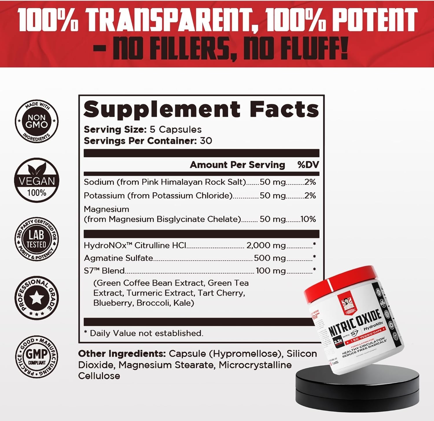 Old School Labs Nitric Oxide Pre-Workout Supplement with HydroNOx & S7 Blend
