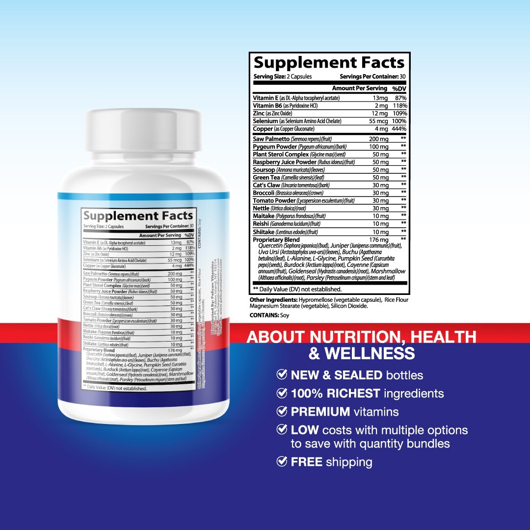 Prostate Plus +- Prostate Support- 5 Bottles- 300 Capsules