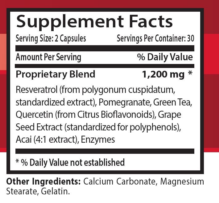 anti-inflammatory – energy production – RESVERATROL SUPREME 1200mg – 2 bottles