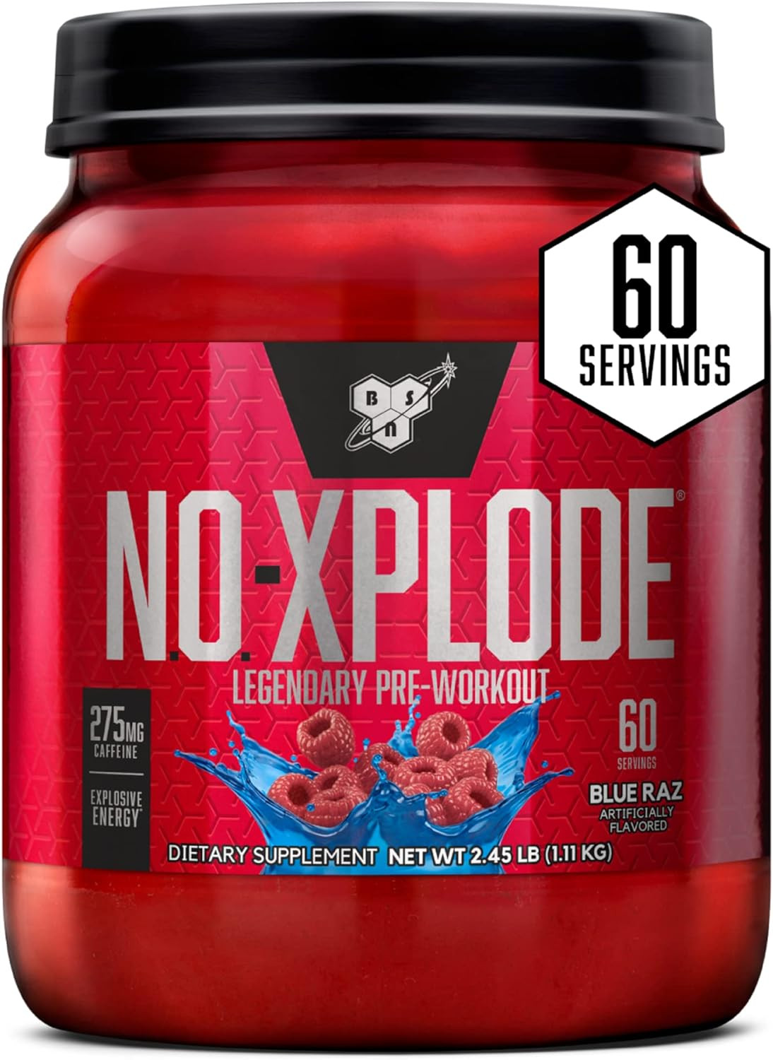 N.O.-XPLODE Pre Workout Powder, Energy Supplement for Men and Women with Creatin