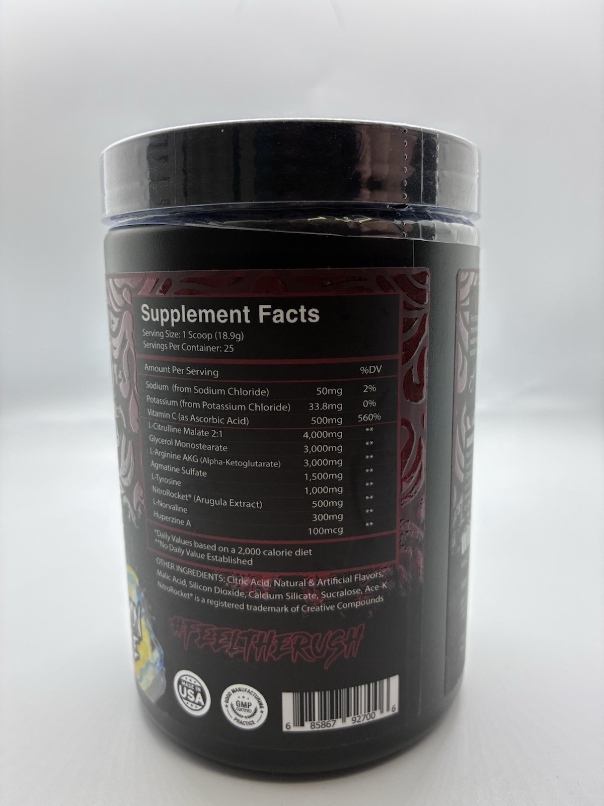 “Centurion Labz” Blood Rush Pre-Workout Powder 25 Servings Lemon Ice 472.5g