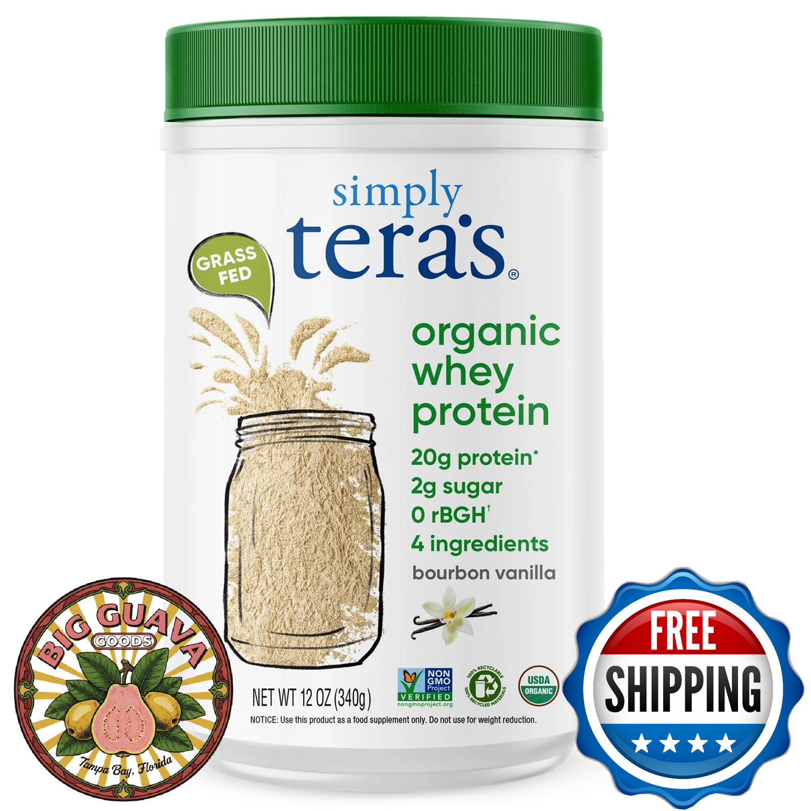 simply tera’s Organic Whey Protein Powder – Grass Fed Vanilla Whey Protein Powde
