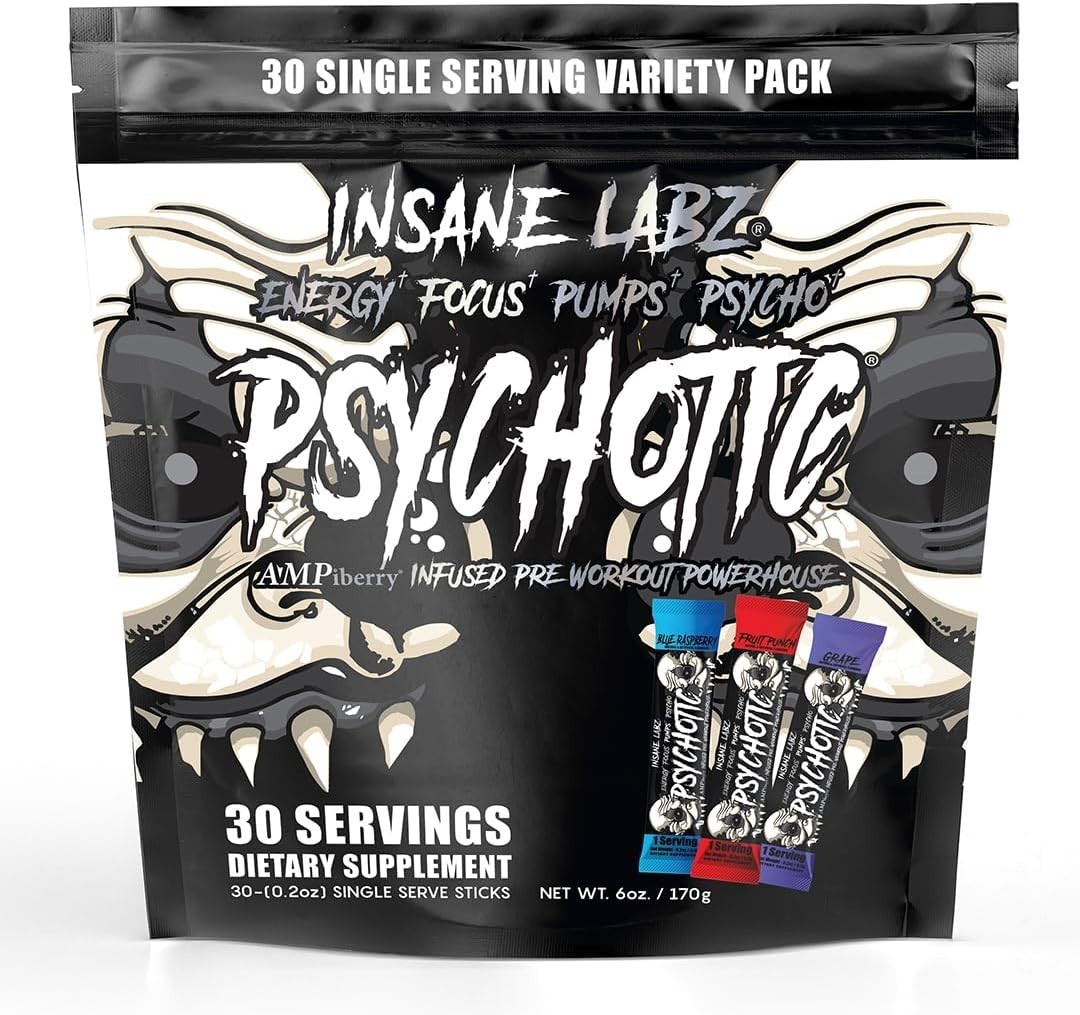 Insane Labz PSY-CHO-TIC BLACK Pre-Workout Energy Focus Pumps 35 Servings New
