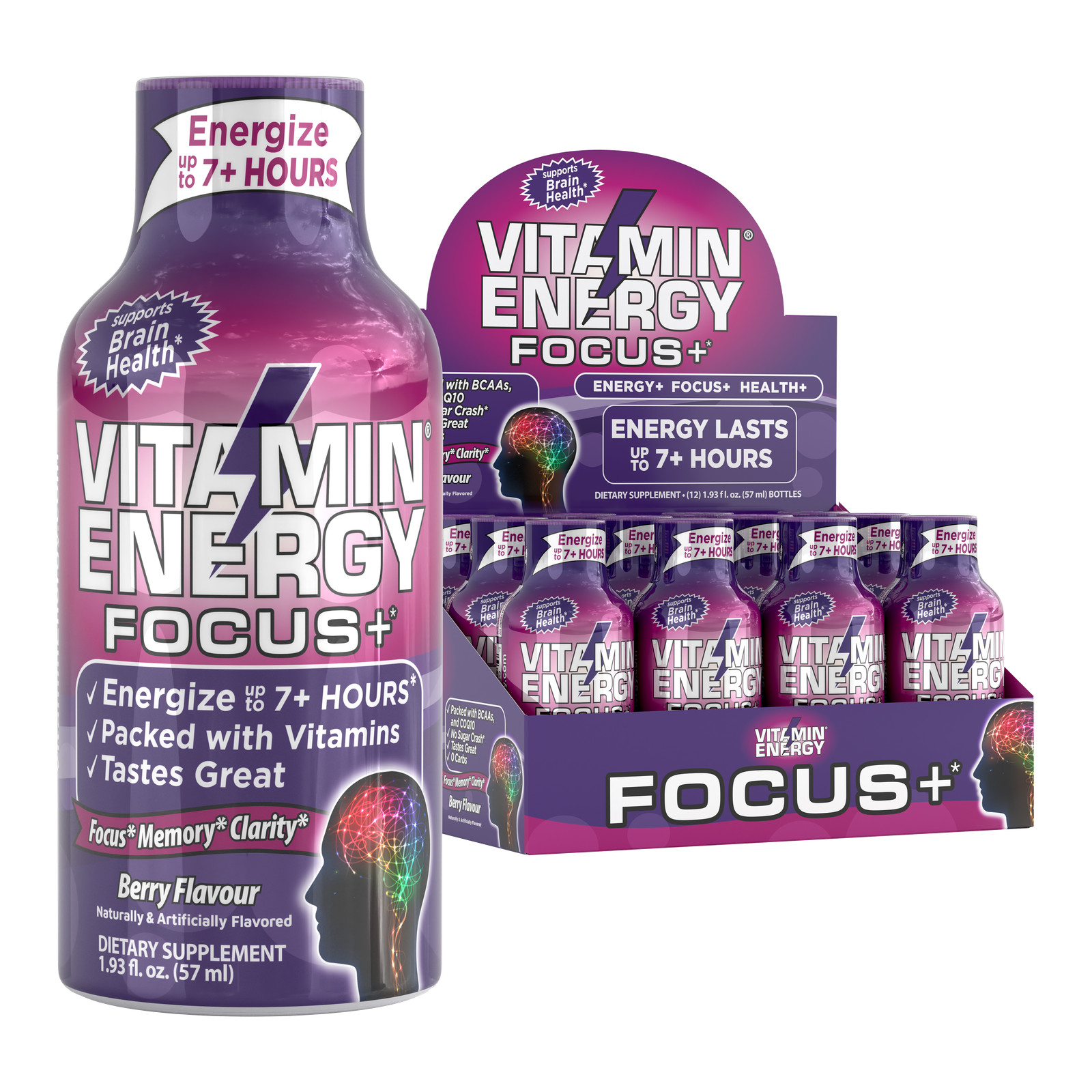 Focus+ – Berry – 1.93oz. (12 Pack)