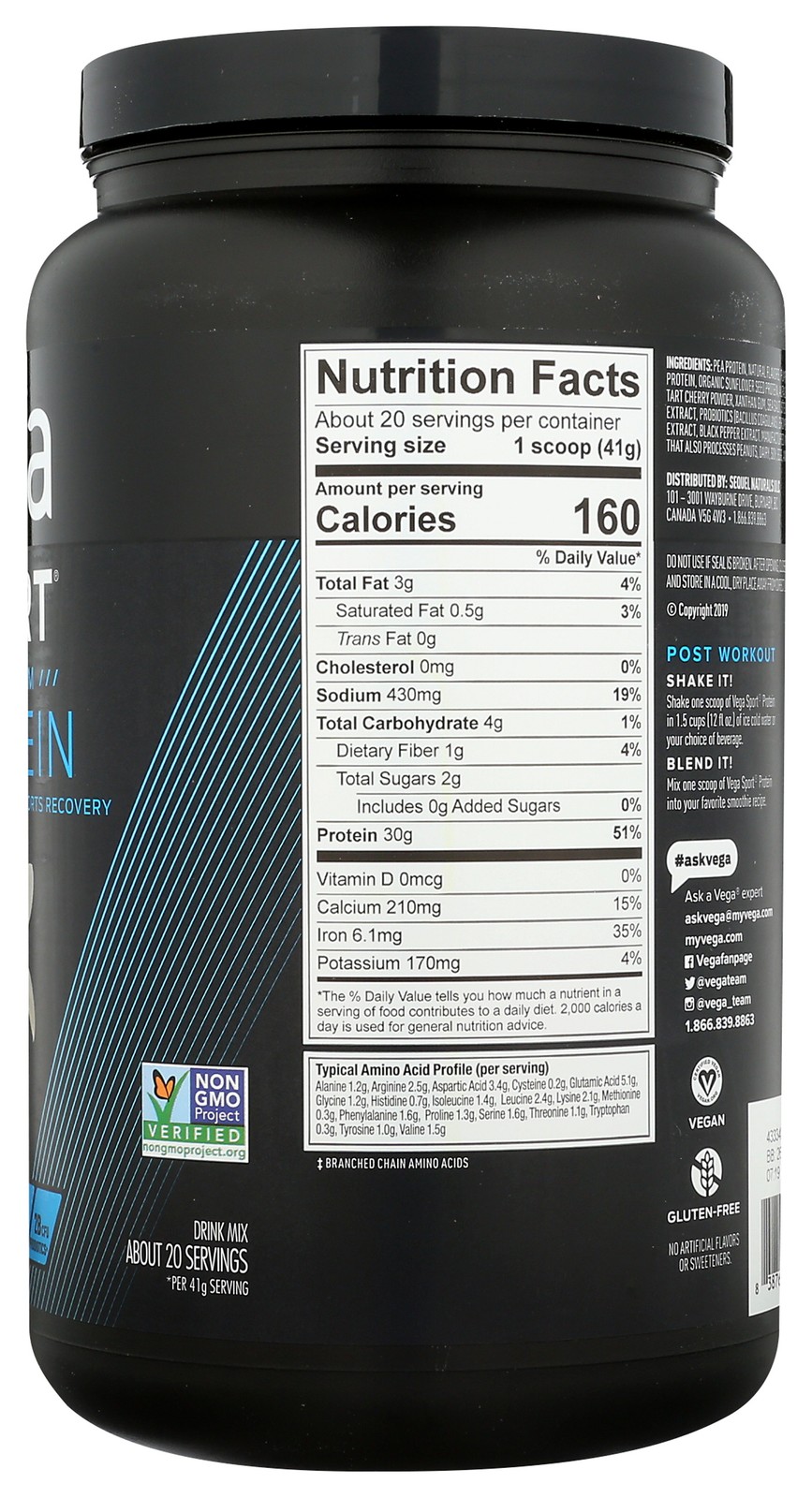 Vega Vanilla Sport Protein Powder 29.2 Oz 1 Pack