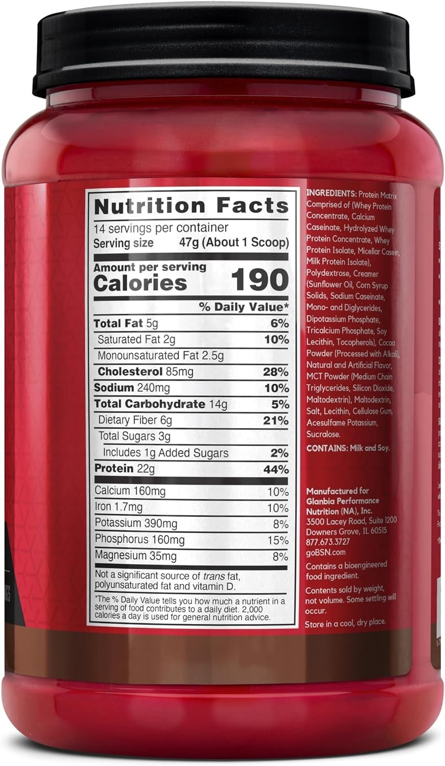 SYNTHA-6 Chocolate Milkshake Protein Powder, 22g Protein & 6g Fiber, 14 Servings