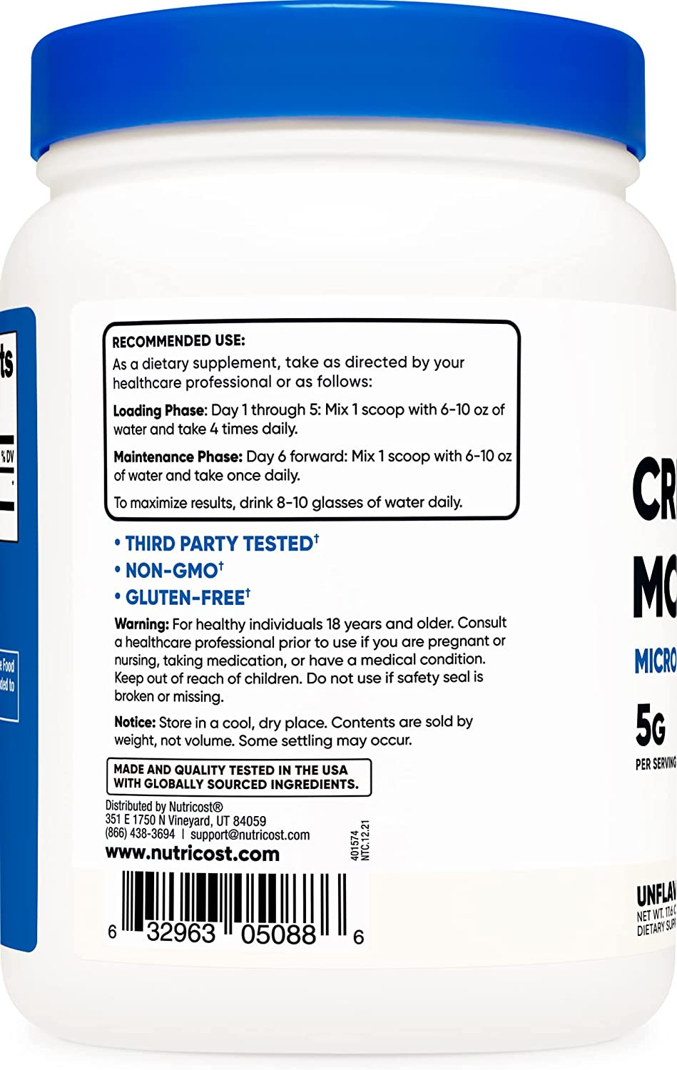 Nutricost Creatine Monohydrate Micronized Powder 500G, 5000Mg per Serv – Pure…