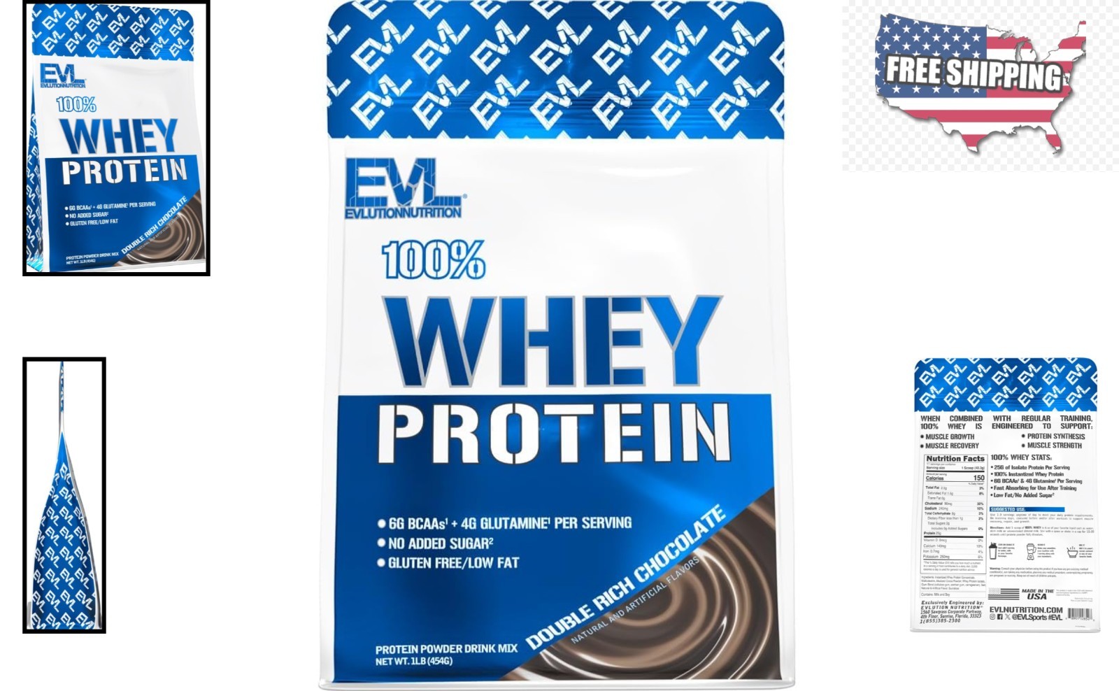 High-Quality 100% Whey Protein – 25g Protein, 6g BCAAs – Double Rich Chocolate