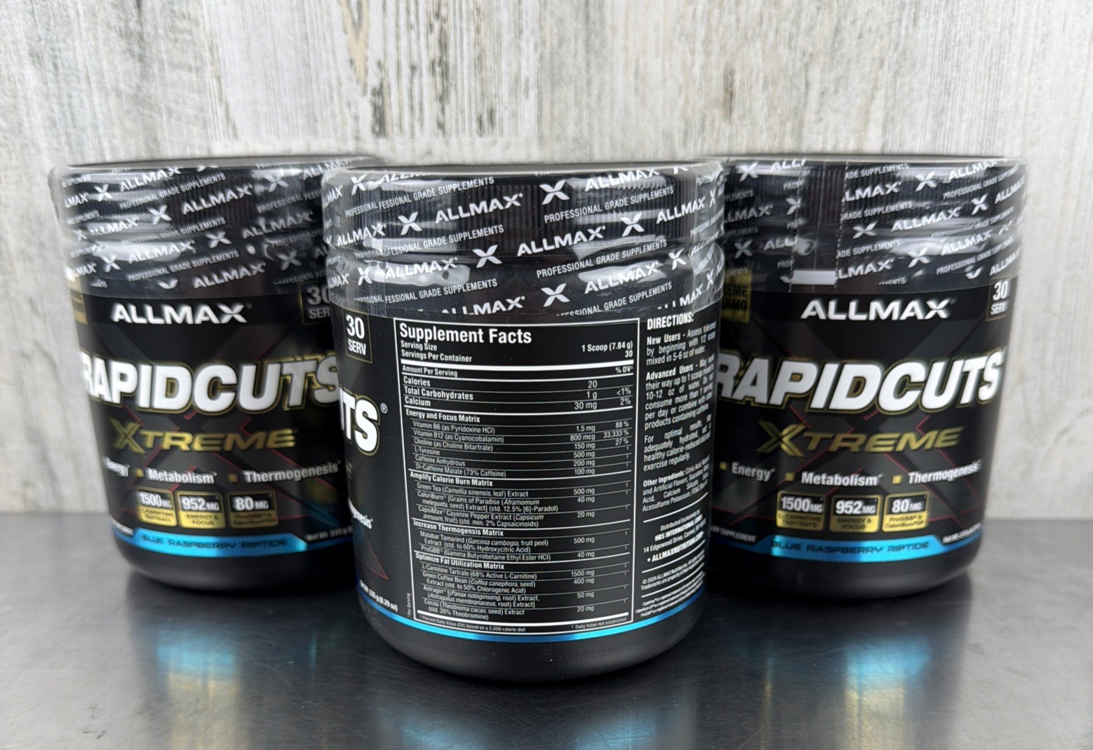 3 Pack – Allmax Rapidcuts Xtreme Pre Workout – Blue Raspberry 30 Servings