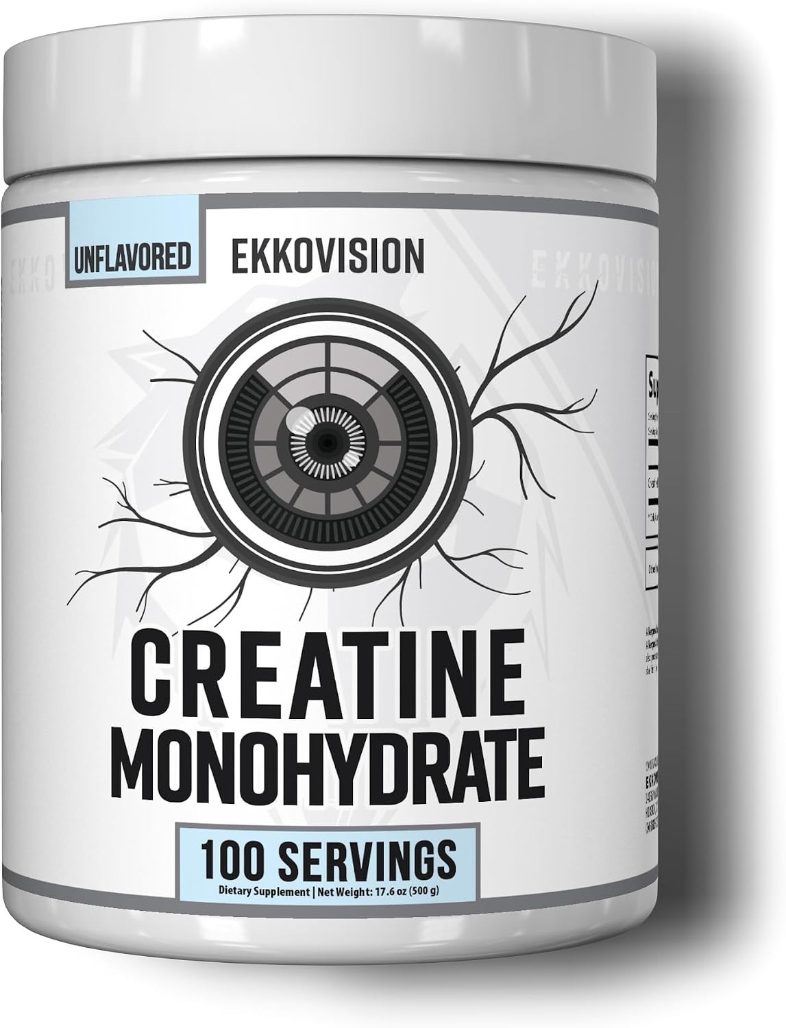 Ekkovision Creatine Monohydrate Powder Micronized Unflavored 100 Servings Pre