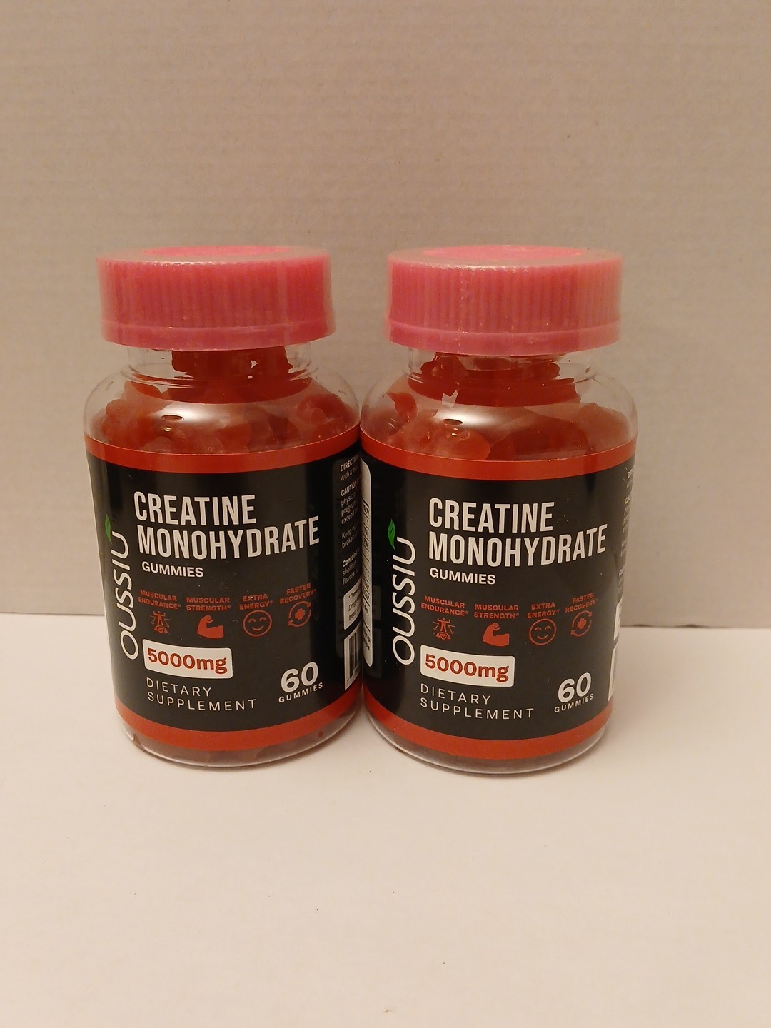TWO Creatine Monohydrate 60 Gummies Each Strength & Muscle Growth Workout Energy