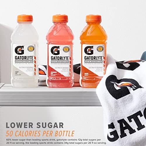 Gatorlyte Rapid Rehydration Electrolyte Beverage, Orange, 20oz Bottles (12…