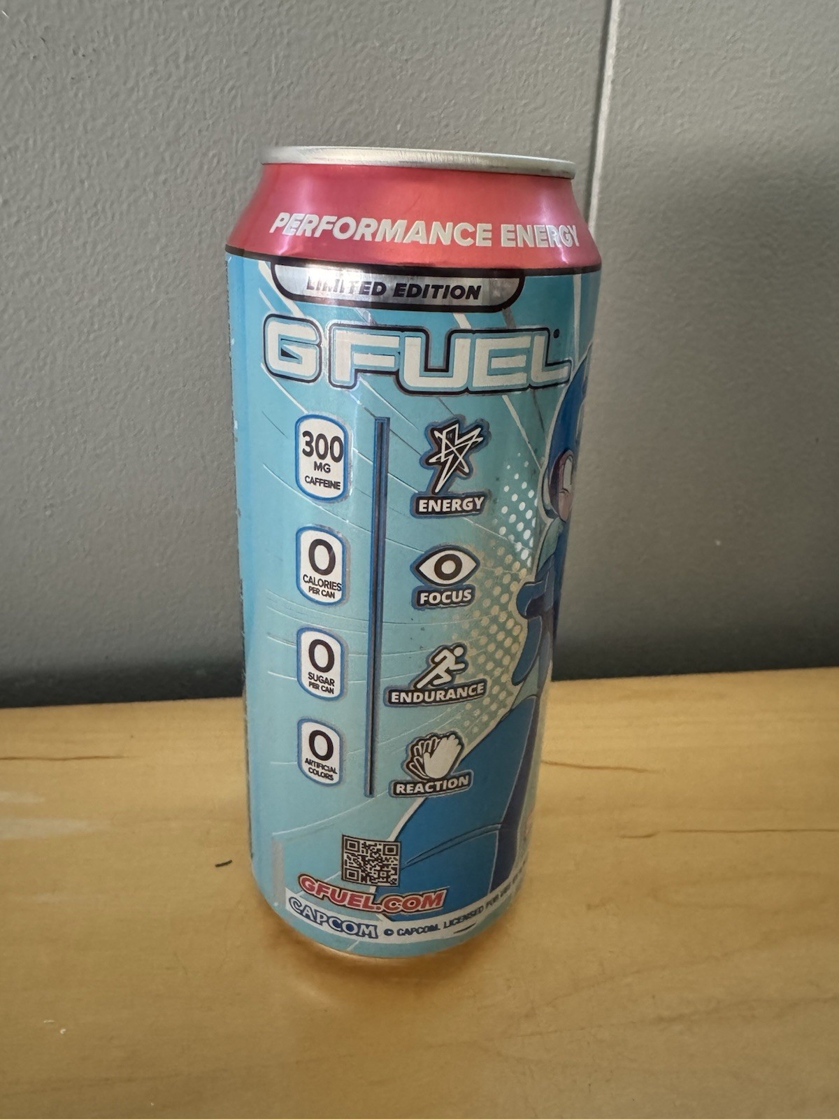 Megaman Blue Bomber Slushee G Fuel Energy Drink Full 16 FL OZ Limited Edition