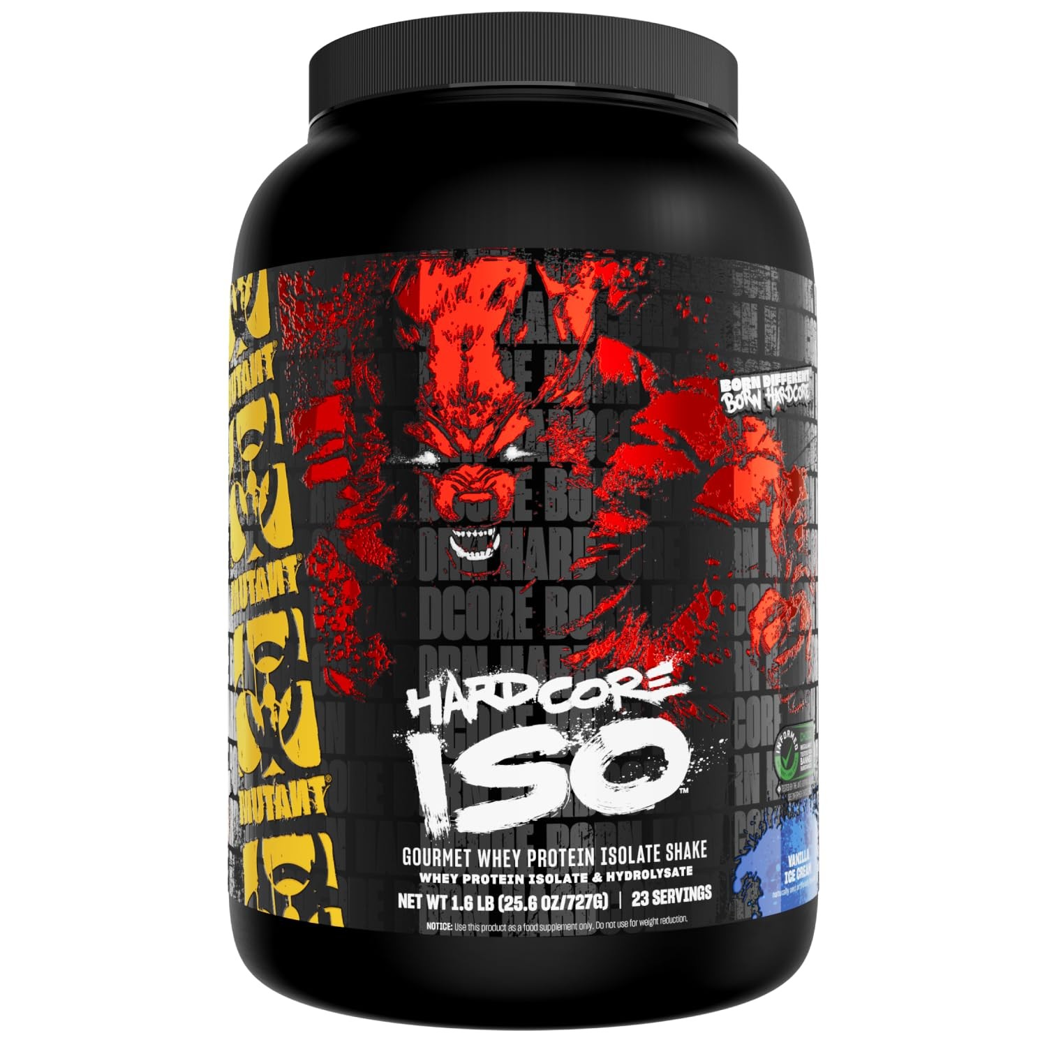 Mutant Hardcore ISO Whey Protein Isolate Powder Acts Fast to Help Recover, Bu…