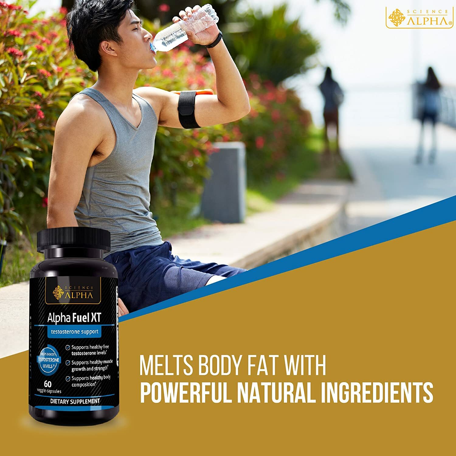 2 Bottles Testosterone Booster Alpha Fuel XT Naturally Increases Strength
