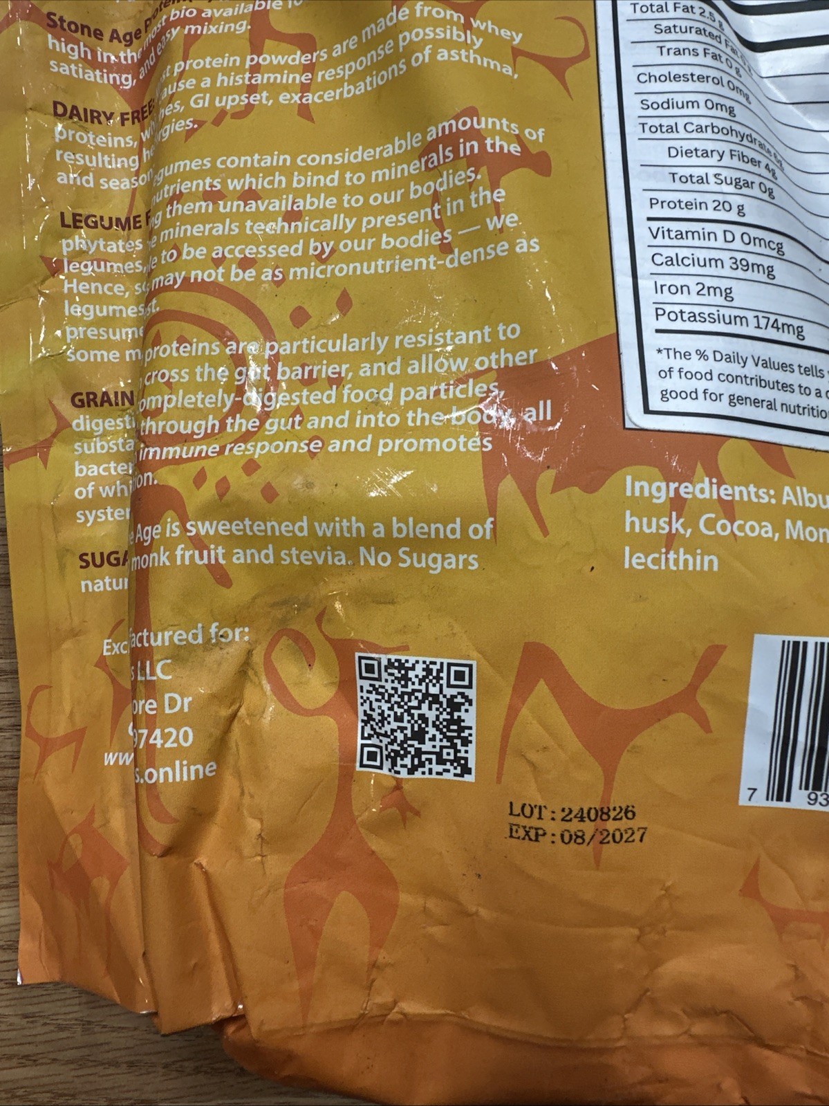 Nutra Farms Stone Age Protein Egg White 2 lbs Chocolate