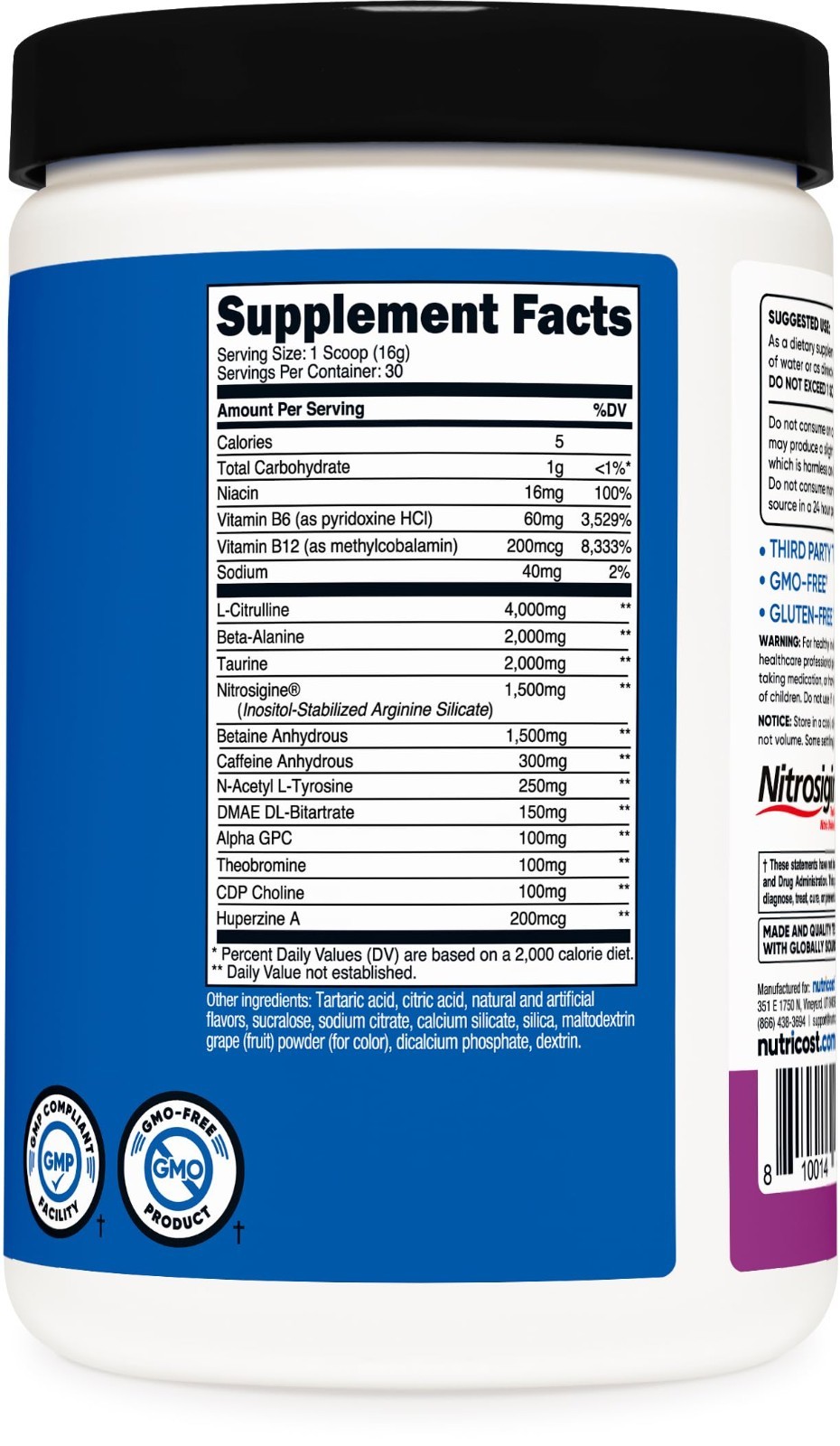 Extreme Pre-Workout Powder Complex – Grape Flavor, 30 Servings, Vegan, Non-GMO,
