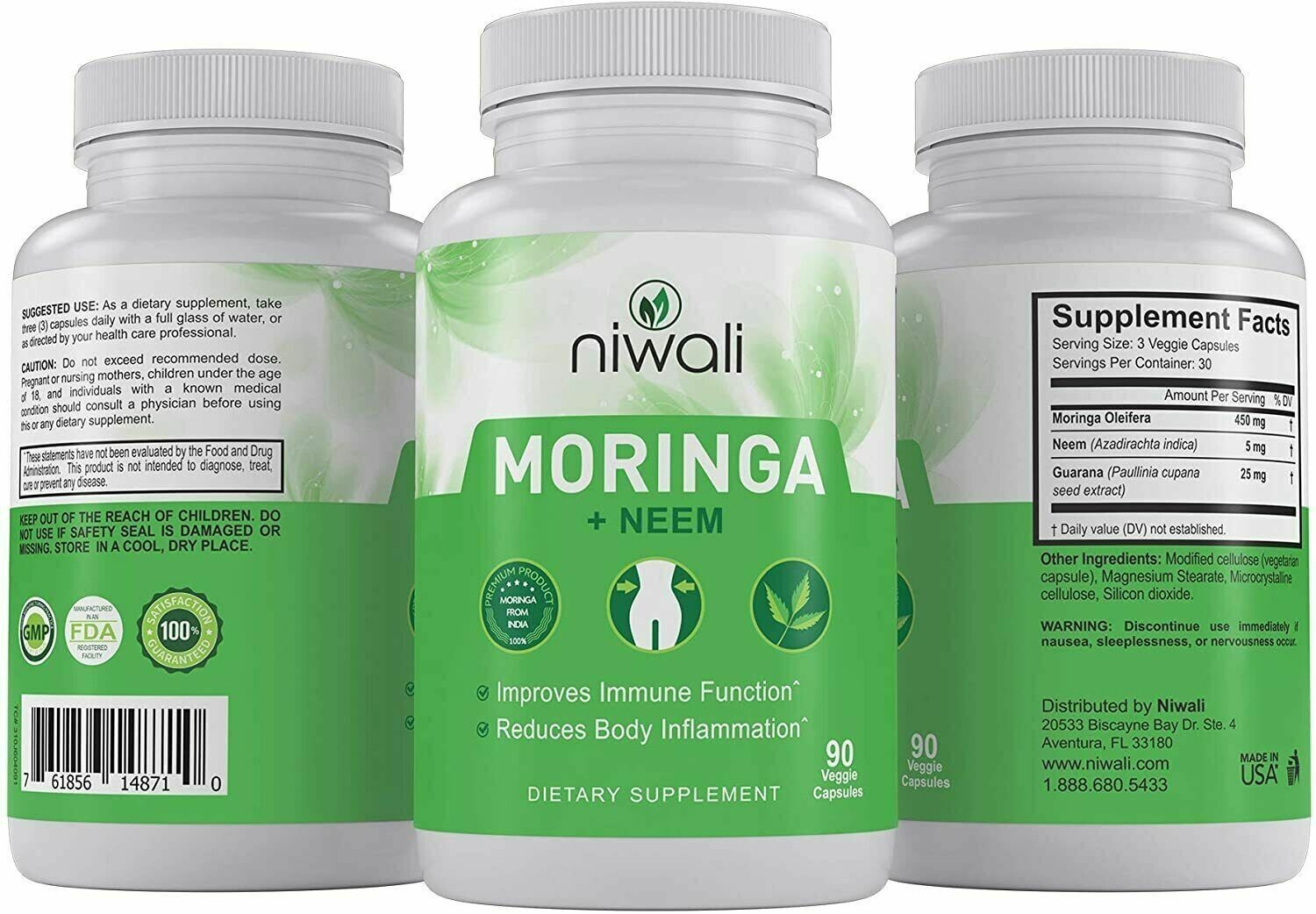 Niwali Moringa + Neem 90 Veggie Capsules – Immune Support & Inflammation Relief