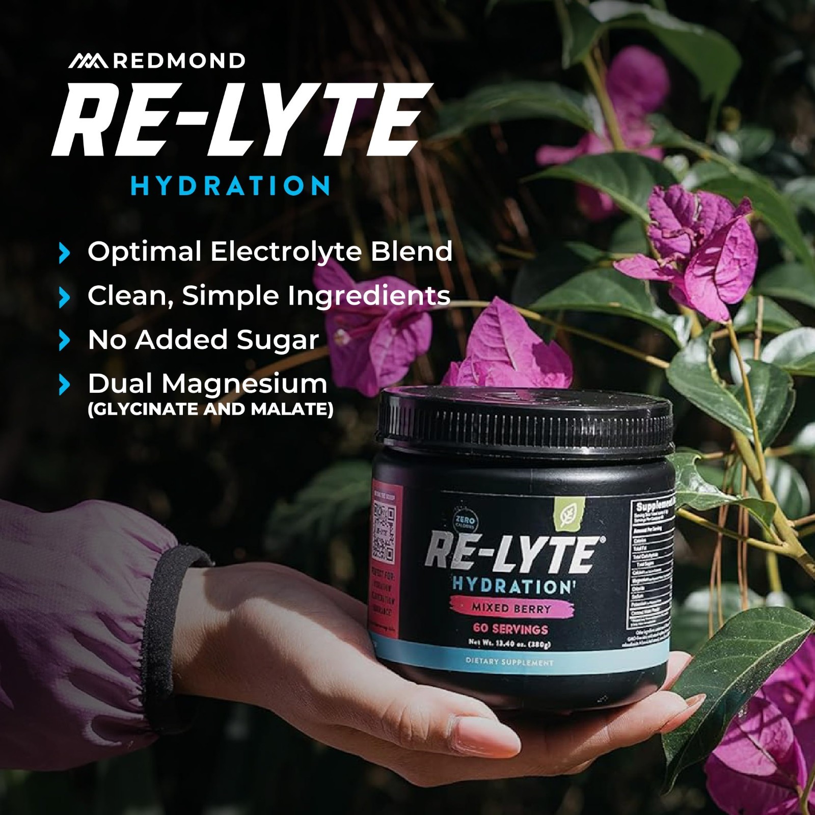 Electrolyte Powder Mix for Hydration – Mixed Berry Flavor, Energy & Recovery
