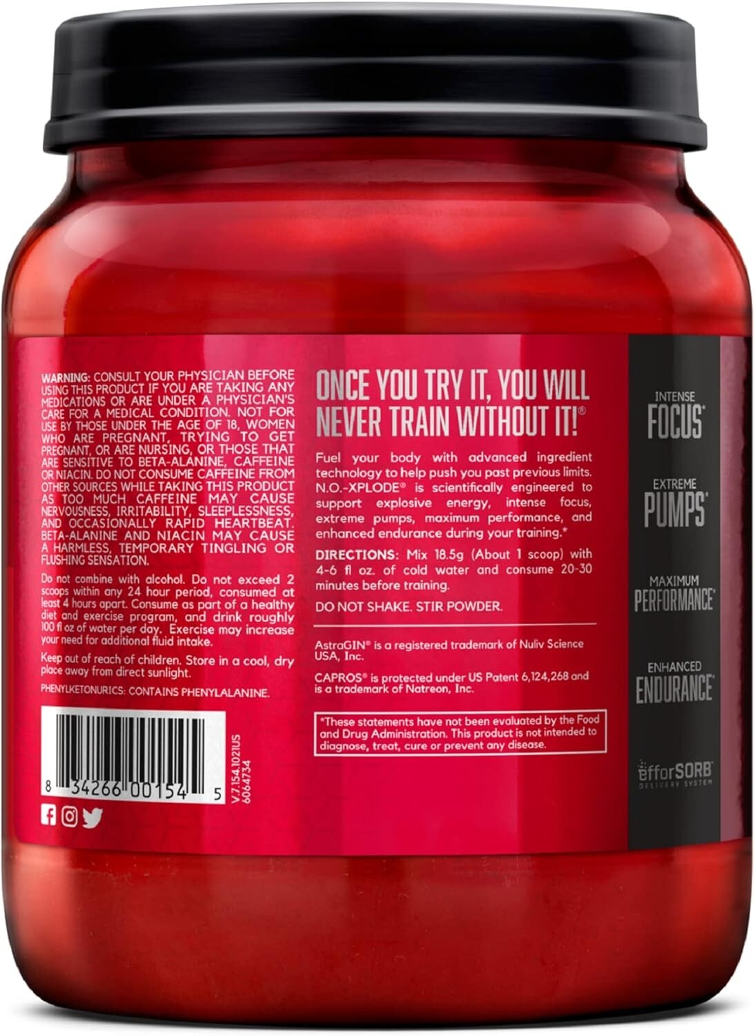 BSN NO Xplode Pre-Workout Pump Nitric Oxide Booster 60 Servings 5 Flavors New