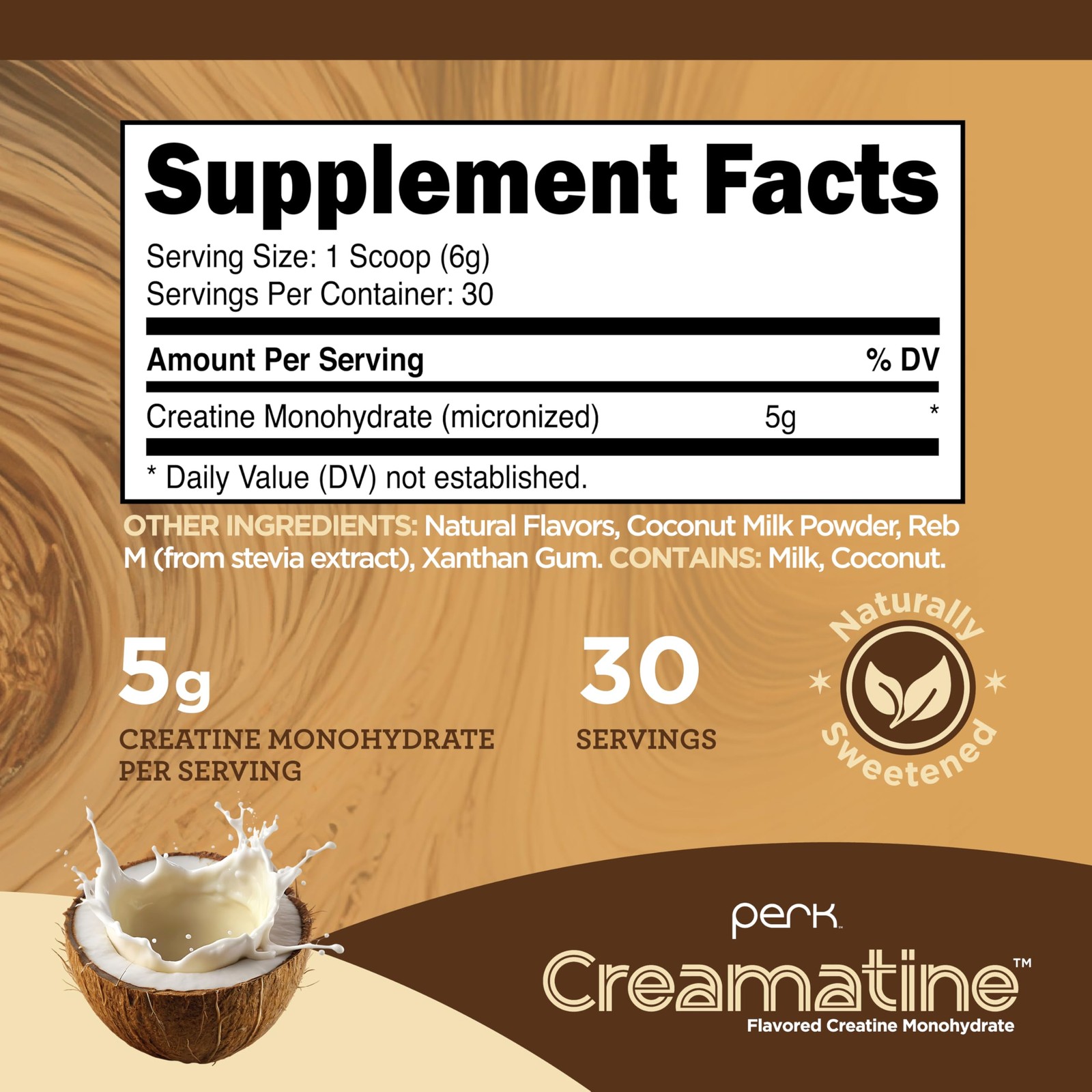 Creamatine (Coconut Cream) 30 Servings – Flavored Creatine Monohydrate, 5g of…