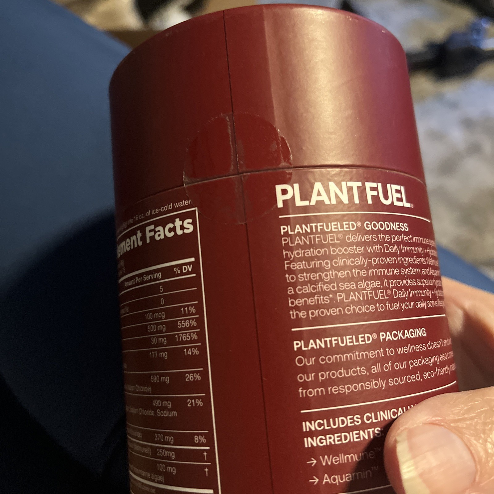 PLANTFUEL Daily Immunity&Hydration Tropical Punch W/ Wellmune,Aquamin Sealed